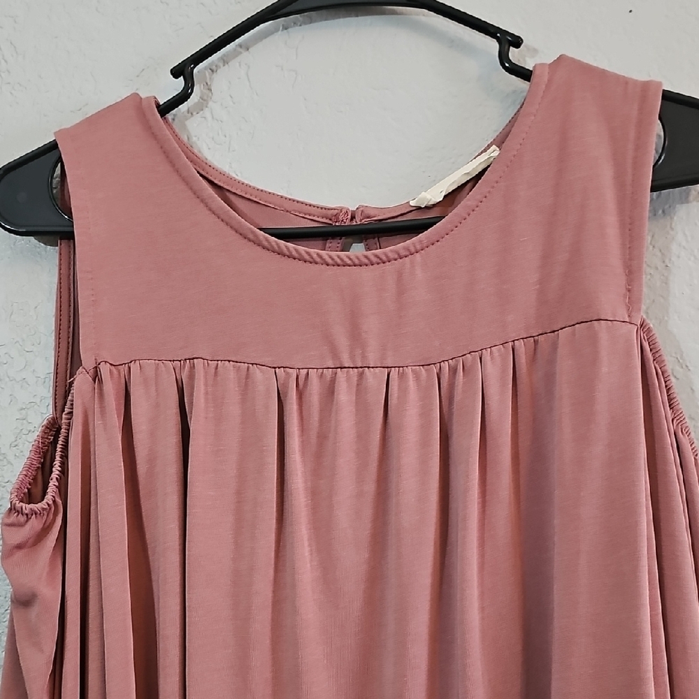 Entro Flowy Cold Shoulder Blouse Mauve Measure Large - Picture 5 of 7